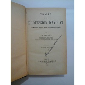  TRAITE  DE  LA  PROFESSION  D'AVOCAT   (1928)  -  JEAN  APPLETON